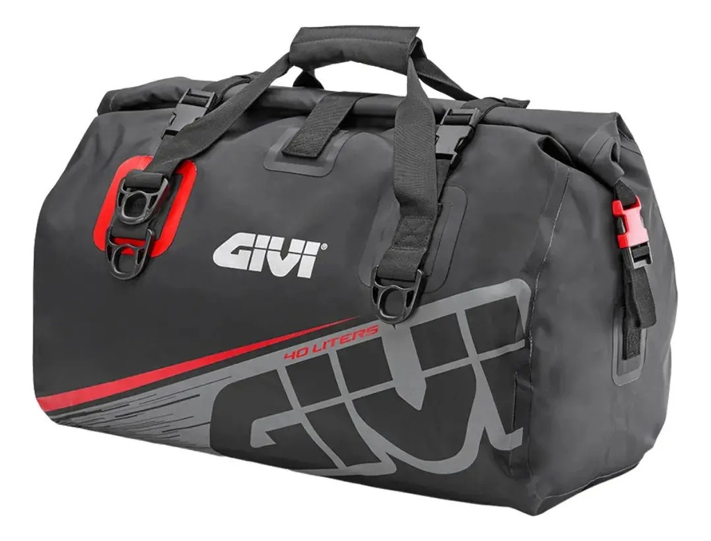 Bolso Trasero Moto Givi Ea115gr 100% Impermeable 40 Litros Negro/rojo