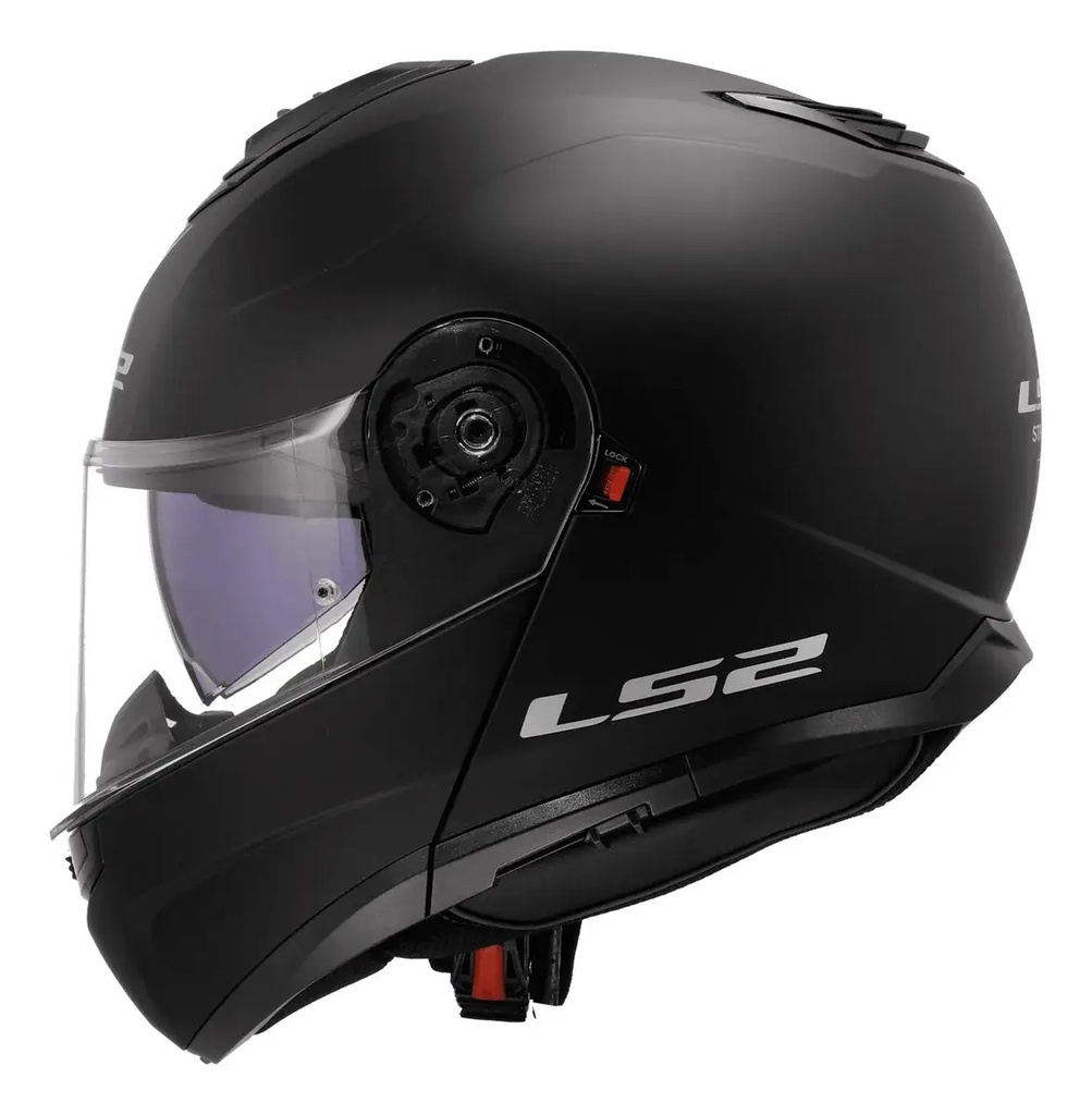 Casco Moto Rebatible Ls2 908 Strobe 2 Doble Visor Rpm Negro Solid Mate L