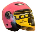 Casco Moto Mujer Abierto Punto Extremo Xr100 Rosa Brillante Rosa All Pink Brillante L