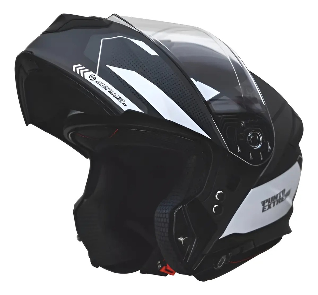 Casco Rebatible Punto Extremo Way 935 Blanco Doble Visor Rpm