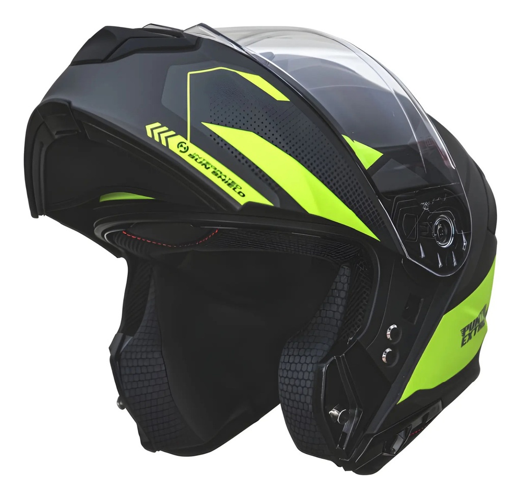 Casco Rebatible Punto Extremo Way 935 Fluor Doble Visor Rpm
