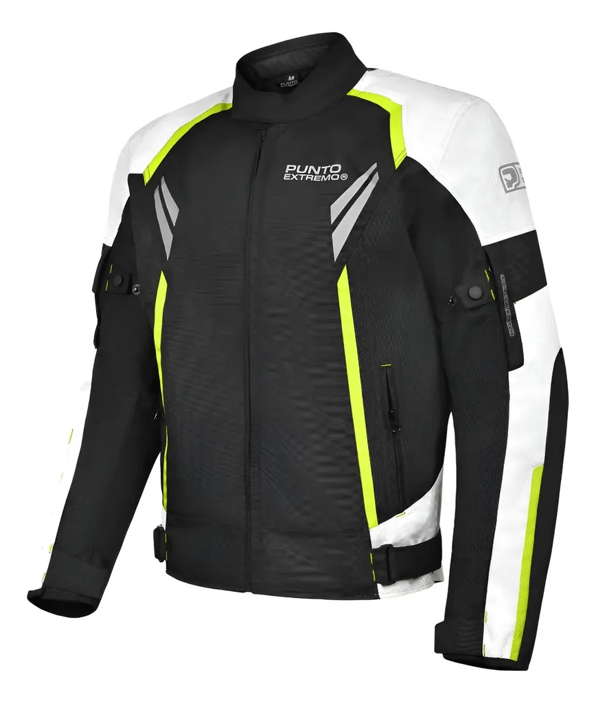 Campera Moto Punto Extremo Pk-02 Con Protecciones Rpm Negro/amarillo Cordura L