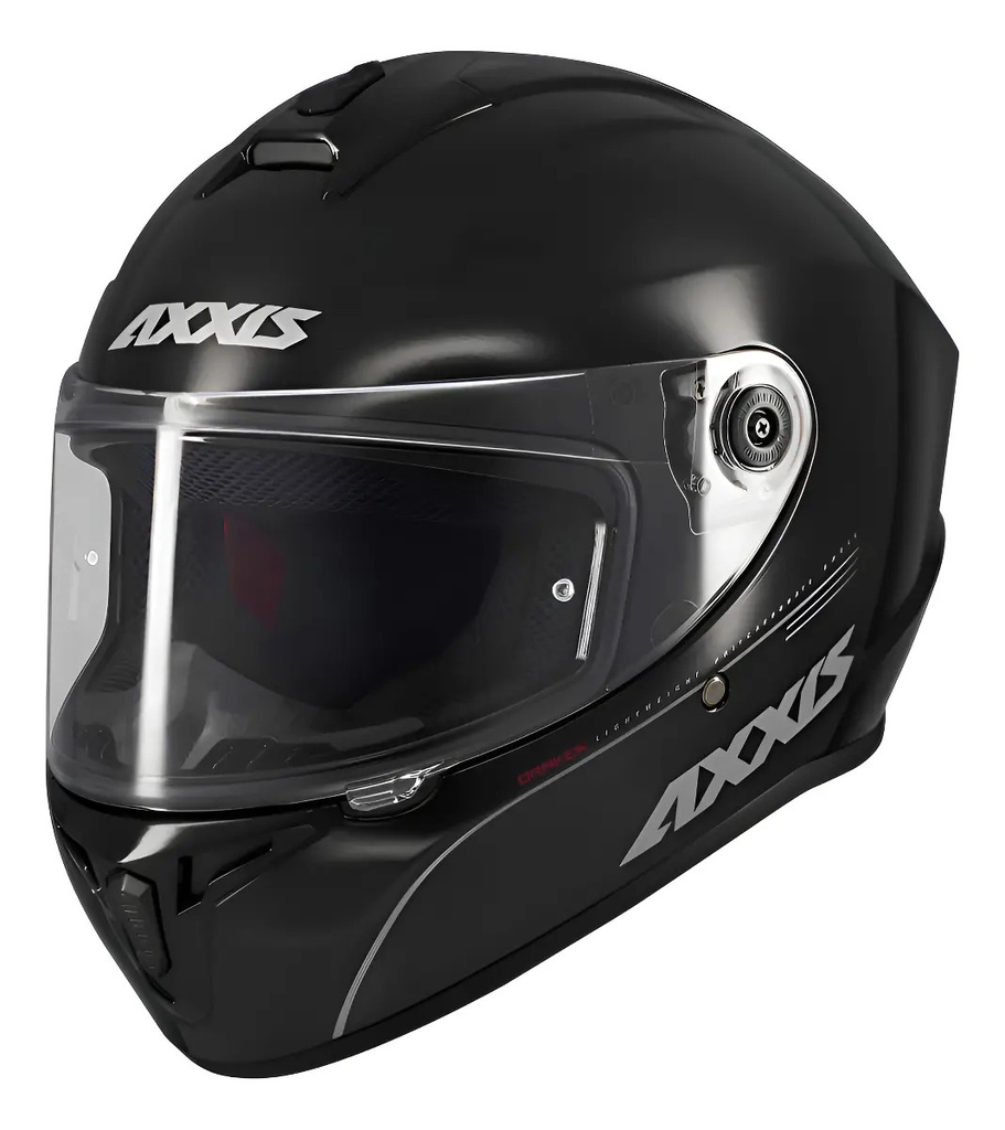Casco Moto Integral Axxis Draken S Solid Doble Visor Rpm Negro Solid Brillante Xxl
