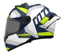 Casco Moto Integral Mt Thunder 4 Doble Visor Rpm Azul/amarillo Protect A3 Brillante M