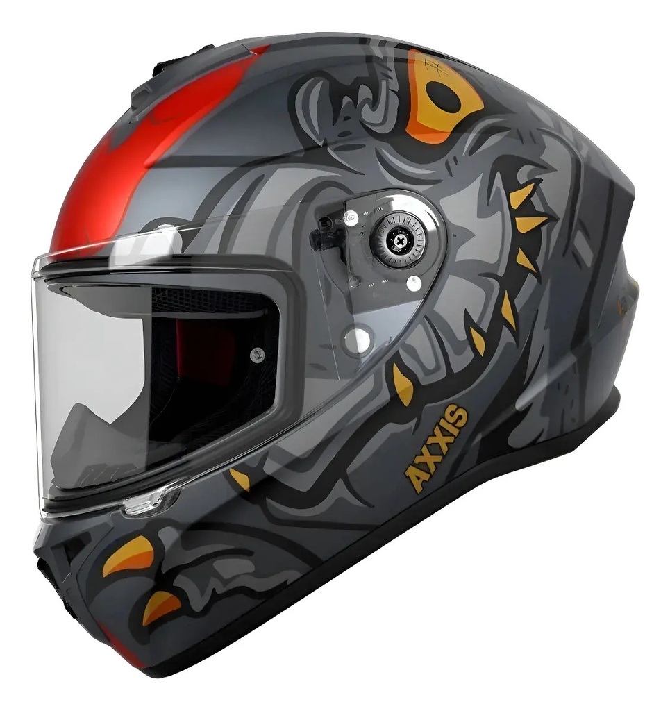 Casco Moto Integral Axxis Draken S Con Visor De Regalo Rpm Gris Dinotoon B5 Brillante Xl