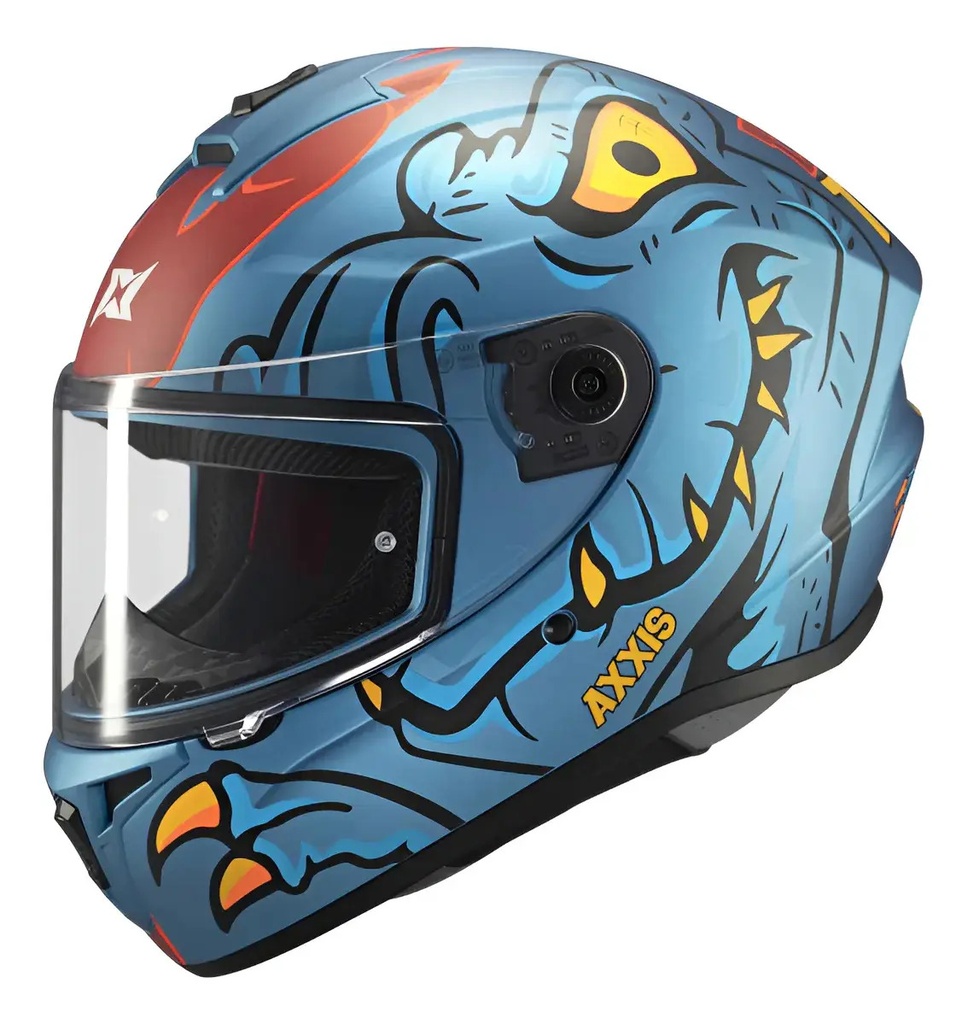 [4341A822735] Casco Moto Integral Axxis Draken S Con Visor De Regalo Rpm Azul Dinotoon C7 Brillante M