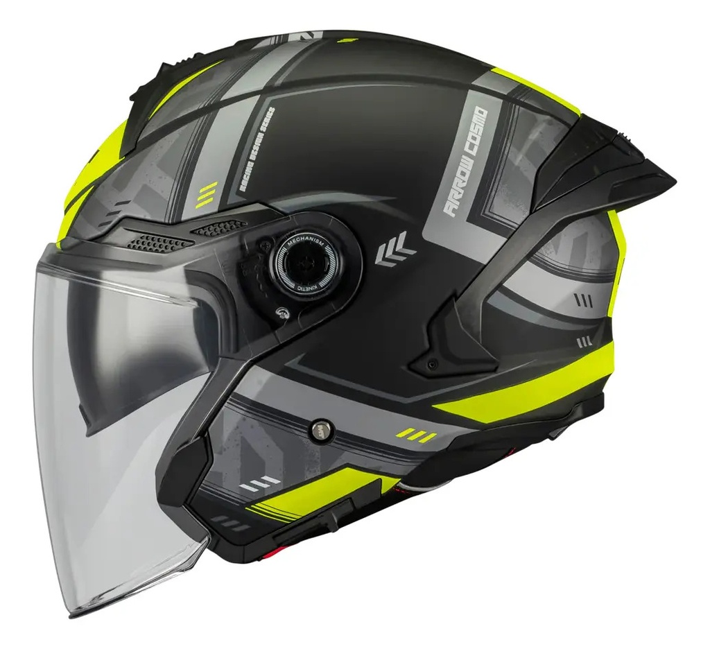 Casco Moto Abierto Mt Cosmos Sv Doble Visor Rpm Amarillo Arrow B3 Brillante L