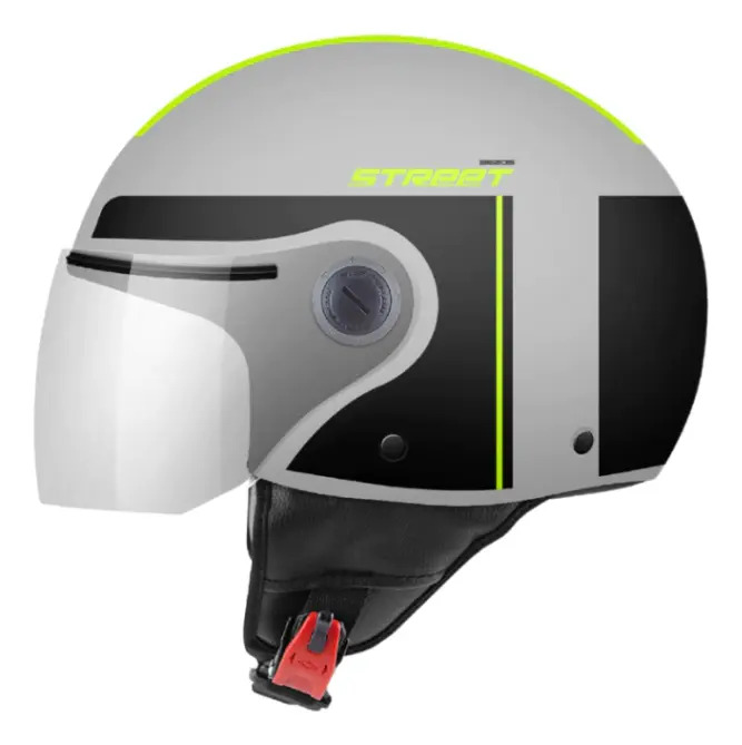 Casco Abierto Moto Mt Street S Visor Simple Rpm Amarillo Bezos C3 Brillante L