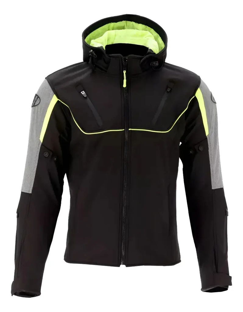 Campera Moto Joe Rocket Meteor Softshell Protecciones Rpm Negro Flúor S