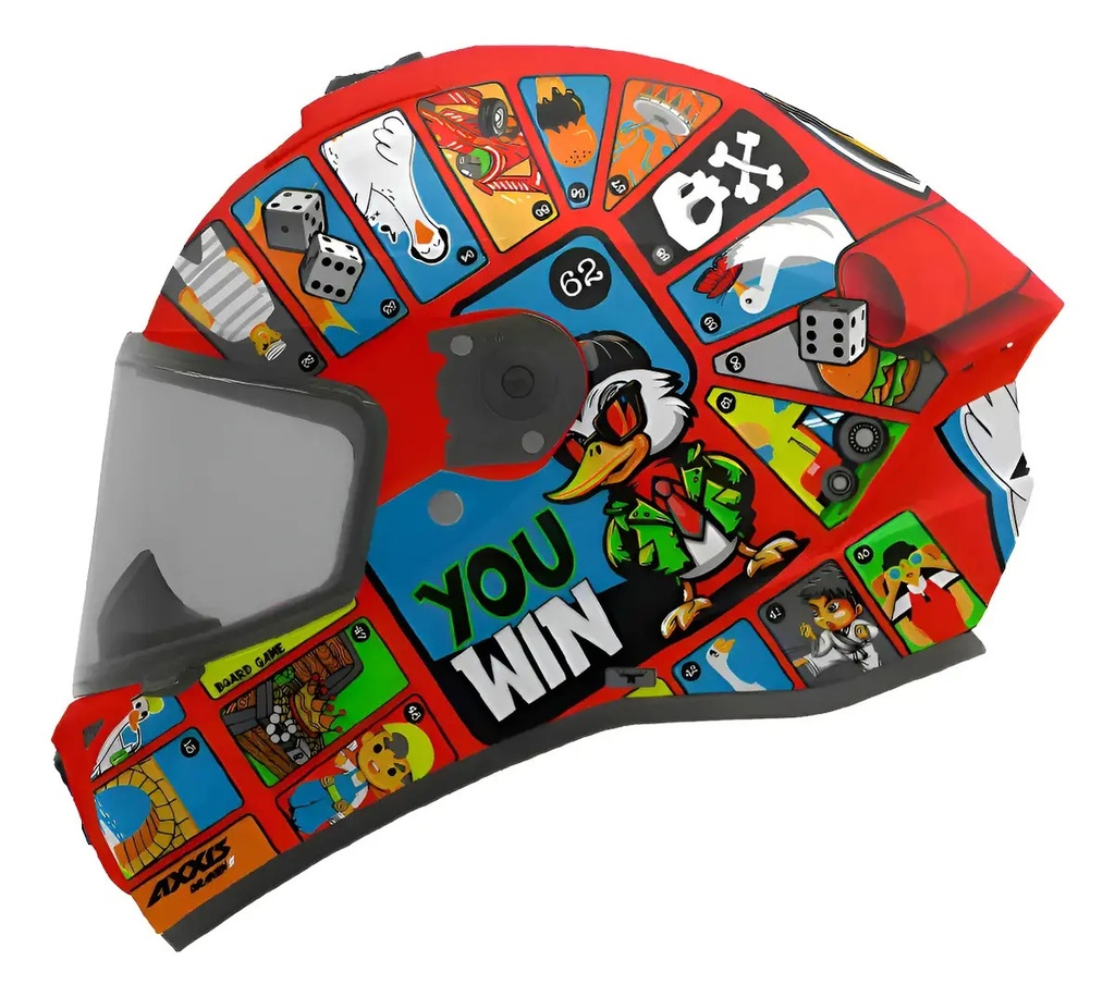 Casco Moto Integral Axxis Draken S Con Visor De Regalo Rpm Rojo Goose Game A5 Brillante Xl