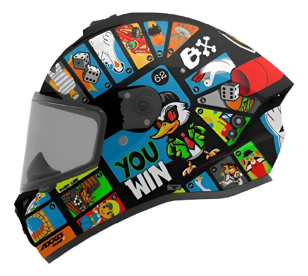 Casco Moto Integral Axxis Draken S Con Visor De Regalo Rpm Negro Goose Game A1 Brillante L