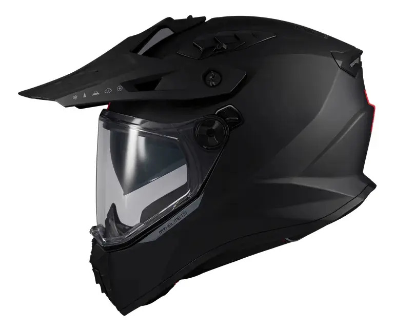 Casco Integral Enduro Moto Mt Track Sv Doble Visor Rpm Negro Pure A1 Mate Xl