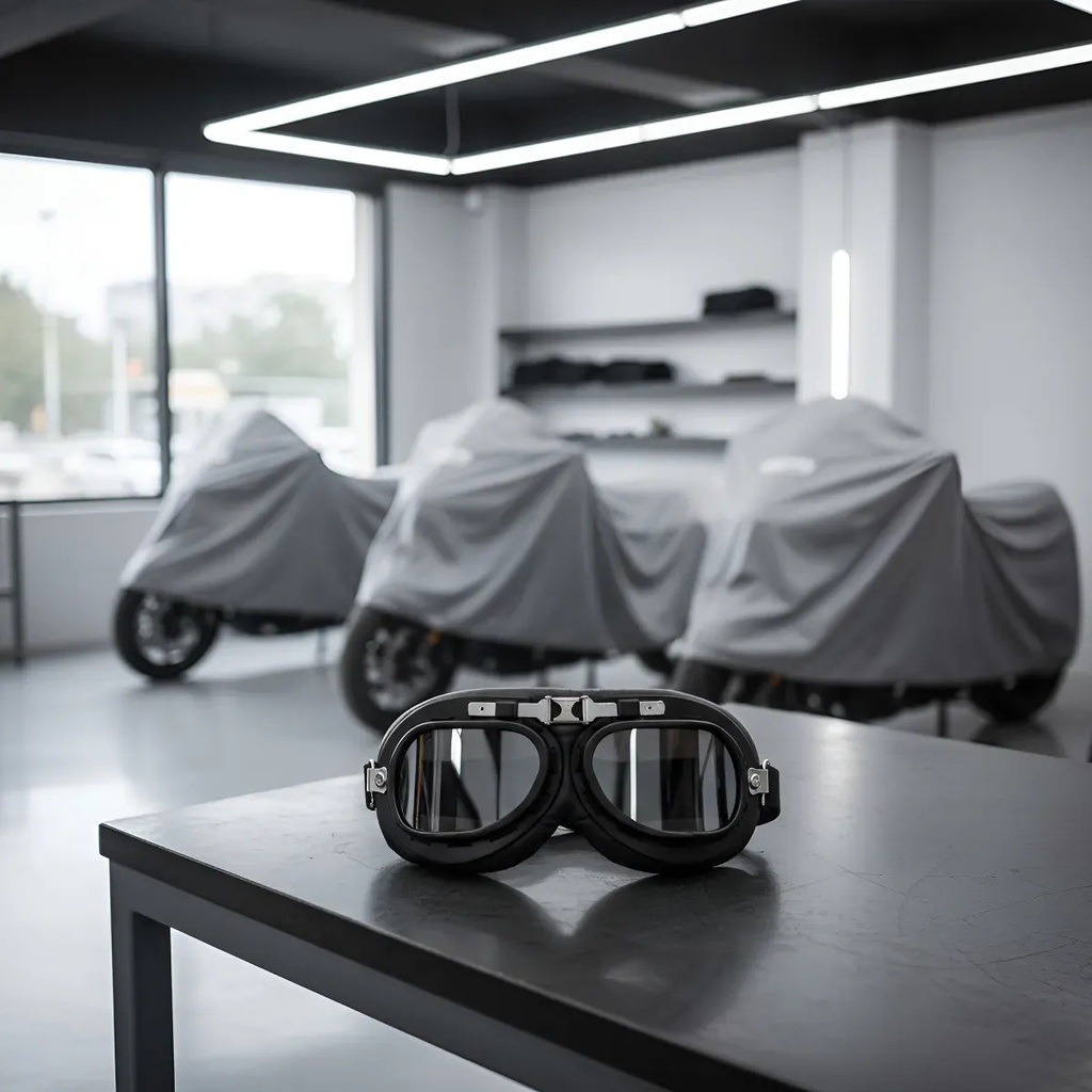 Antiparra Garage Custom Moto Cafe Espejadas Rpm Negro Transparente Unico