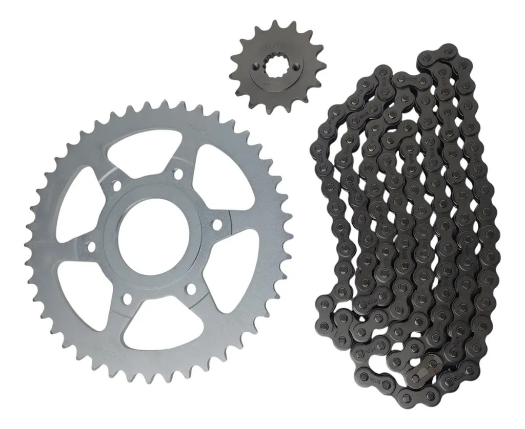 [HEKTM1545520CC] Kit Transmision Ktm Duke 390 Pìñon Corona Cadena 45-15 Gris
