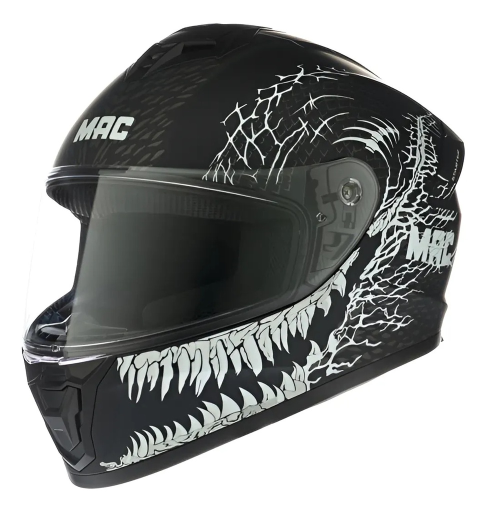 Casco Moto Integral Mac Ff801 Starter Rpm Negro Craw Mate S
