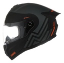 Casco Moto Integral Mac 070 Volt Rpm Negro/gris/naranja Rodak Mate Xxl