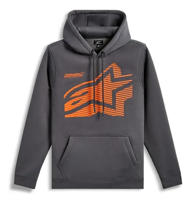 Buzo Hombre Con Capucha Alpinestars Fasting Hoodie Rpm M Gris/naranja Lisa
