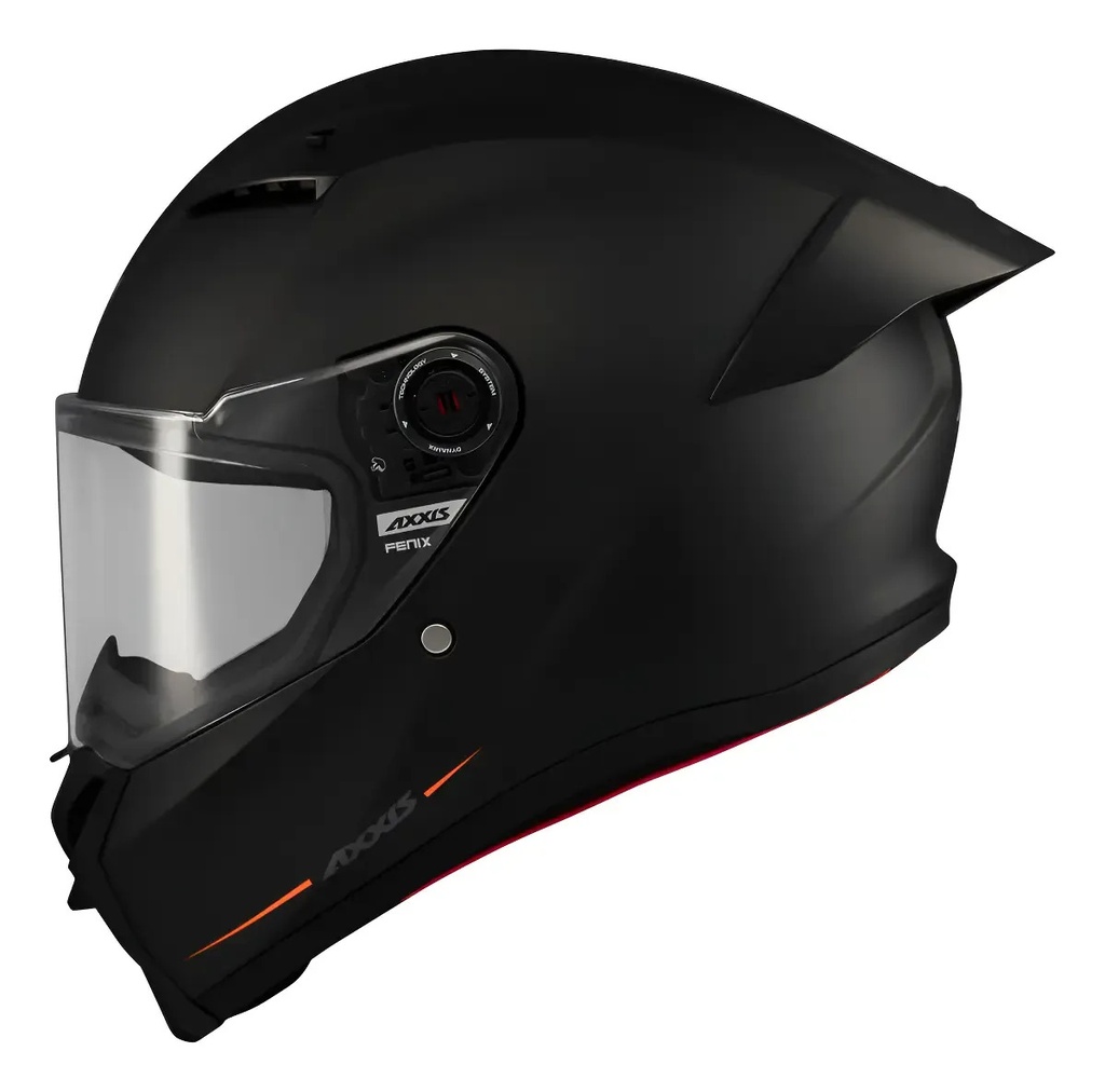 Casco Moto Integral Axxis Fenix Con Spoiler Rpm Negro Solid A1 Mate Xl