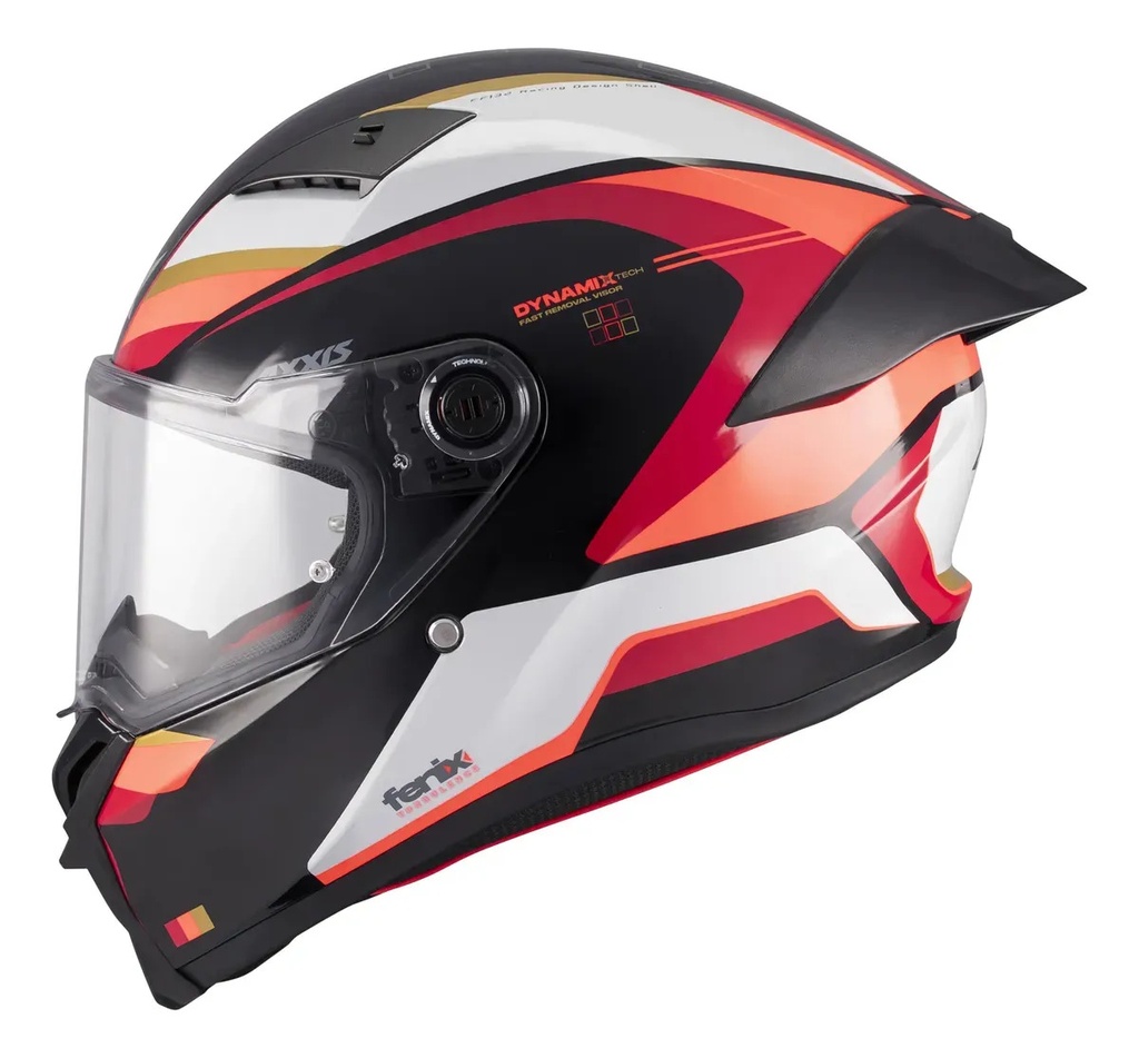 Casco Moto Integral Axxis Fenix Con Spoiler Rpm Negro/rojo Turbulence B5 Brillo Xl