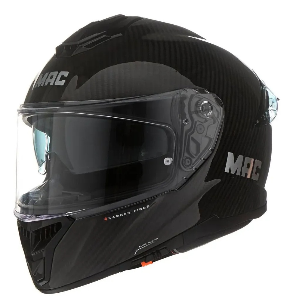 Casco Deportivo Integral Moto Mac 861 Alpha Carbono Rpm Negro Solid Brillante Xl