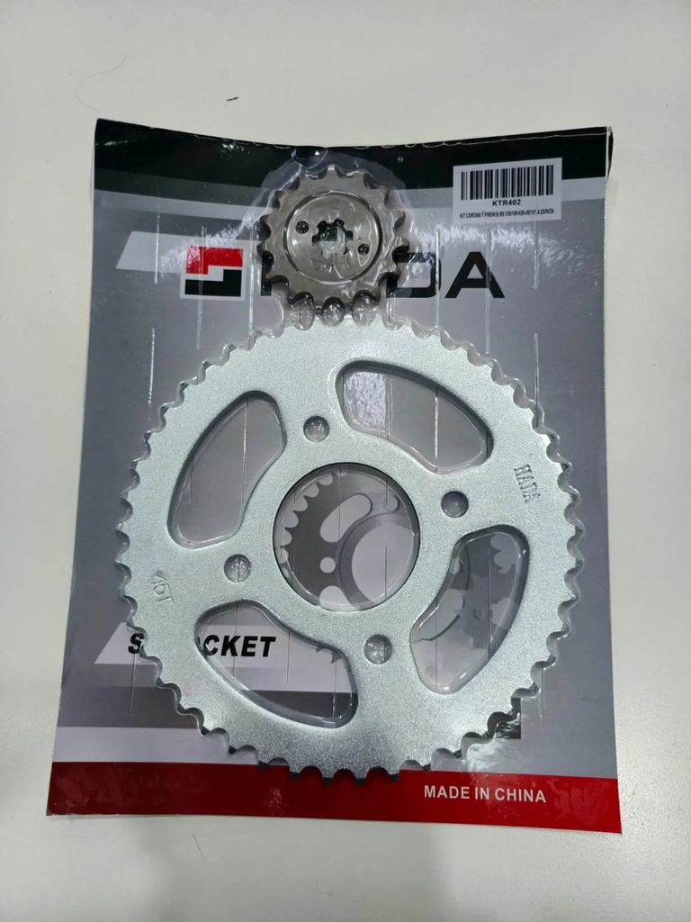 Kit Corona Y Piñon Bajaj Rouser Ns 160 Freno A Zapata Gris