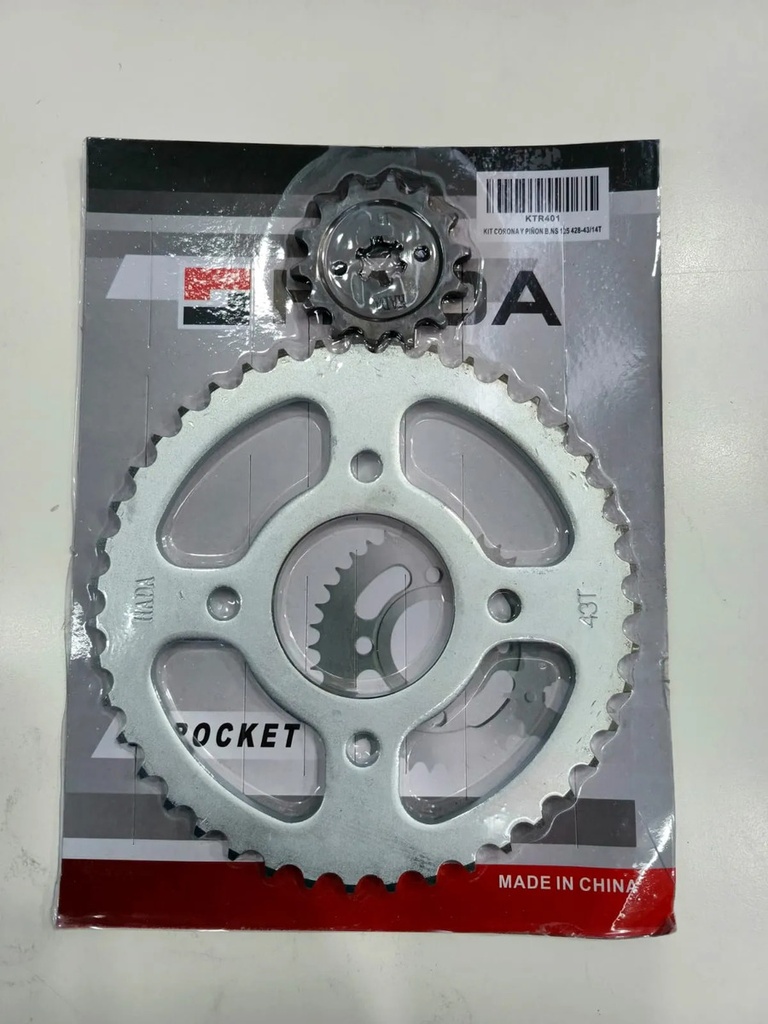 [KTR401] Kit Corona Y Piñon Bajaj Rouser Ns 125 43/14 Gris