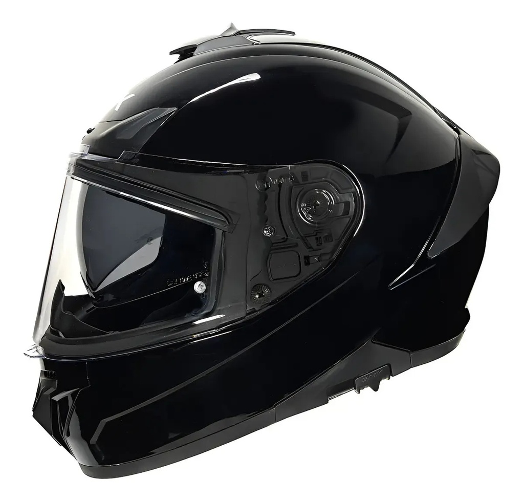 Casco Moto Integral Smk Typhoon Doble Visor Rpm Negro Classic Brillante L