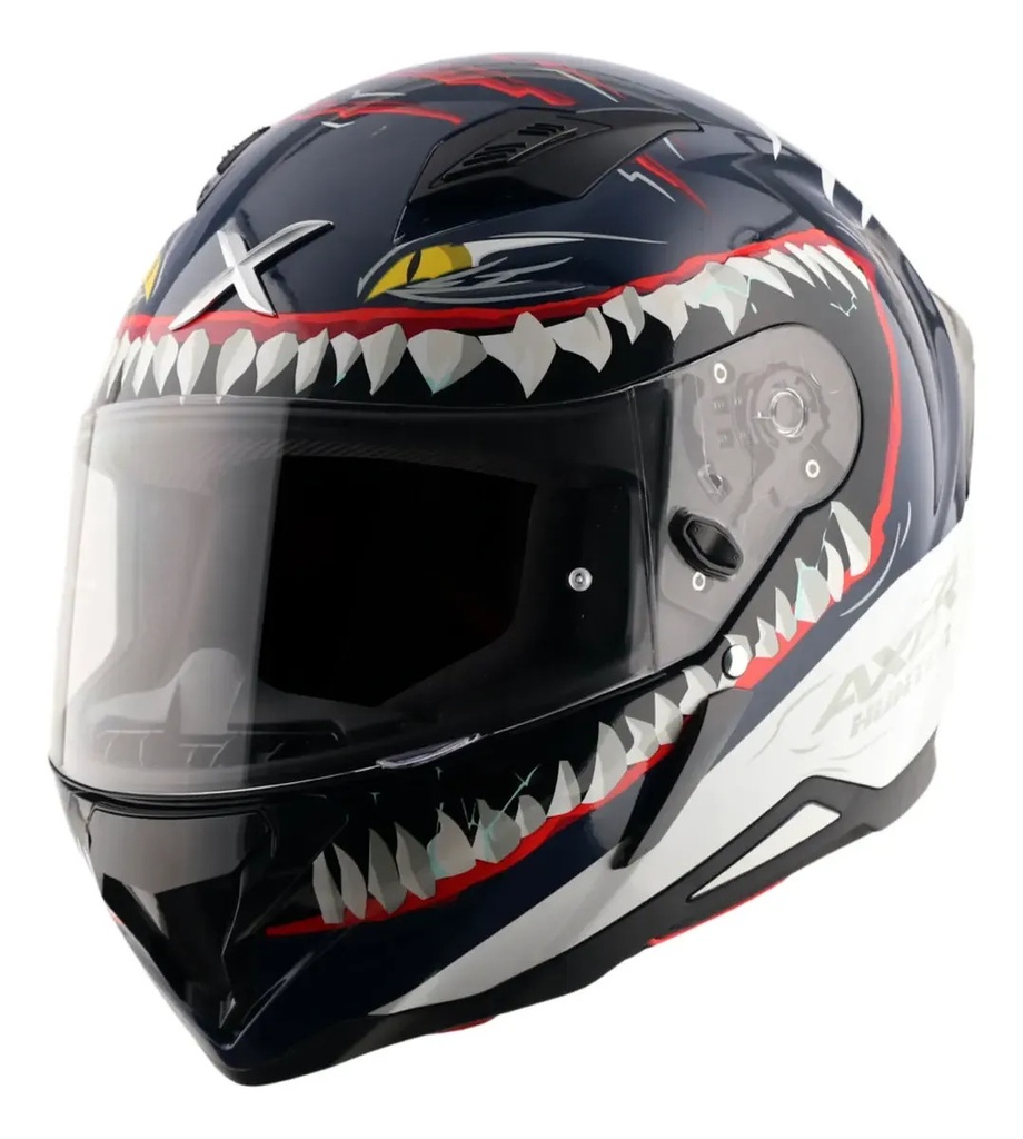 Casco Moto Integral Axor Hunter Aleron Rpm Azul/blanco Shark Brillante L