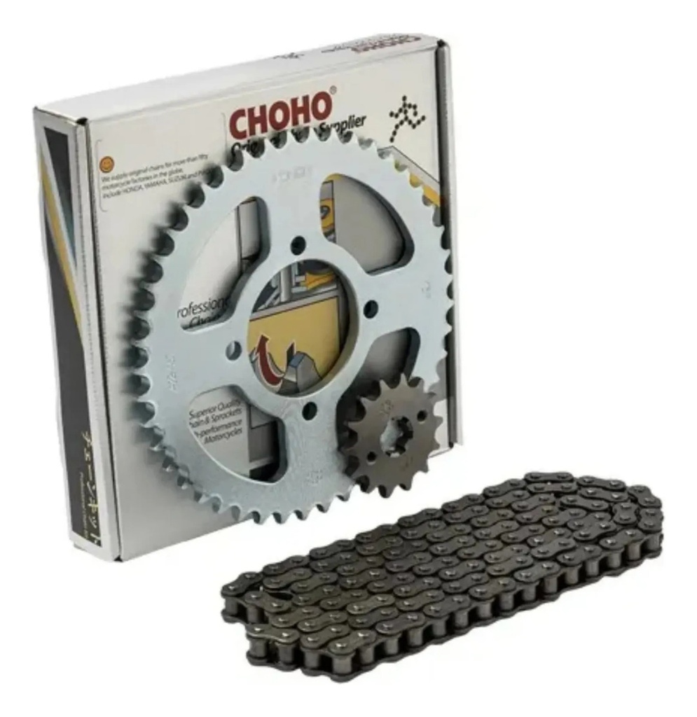 Transmision Choho Completo Yamaha Ybr 125 Piñon 14 Corona 45 Gris