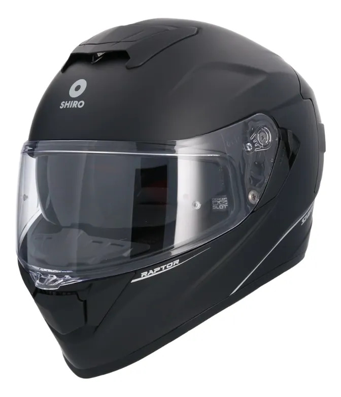 [8435051083856] Casco Integral Shiro Raptor Doble Visor Con Alerón Rpm Negro Monocolor Mate L