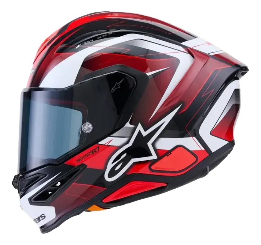 Casco Moto Integral S-r7 Alpinestars Rpm Negro/rojo/blanco Kinetis Brillante M