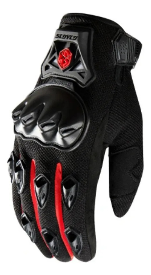 [MC29] Guantes Moto Hombre Scoyco Mc29 Con Protecciones Rpm Negro/rojo Xl