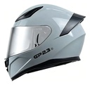 Casco Moto Integral Gp23 Raptor + Visor Transparente Rpm Gris Ws-609 Brillante L