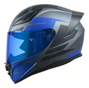 Casco Moto Integral Gp23 Raptor + Visor Transparente Rpm Azul Ws-609 Mate Xxl