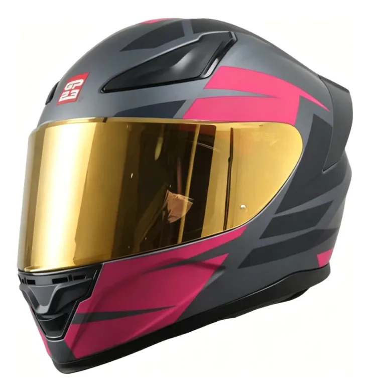 Casco Moto Integral Gp23 Raptor + Visor Transparente Rpm Rosa Ws-609 Mate XS