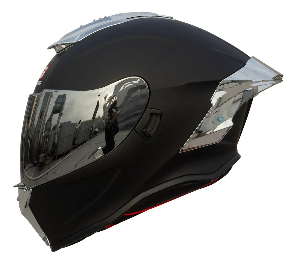 Casco Integral Gekko Spektor Doble Visor + Visor De Regalo Negro/plateado Matt Black Silver Mate M