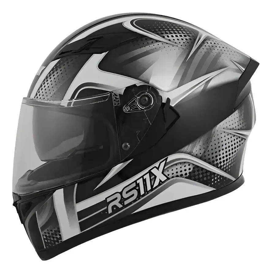 [ZIB003] Casco Moto Integral Hawk Rs11x Doble Visor Rpm Gris Spike Brillante S