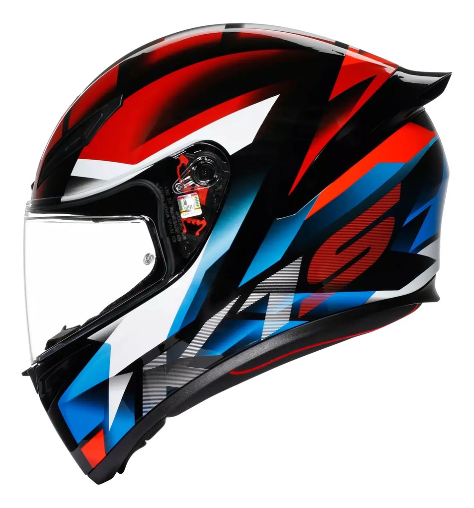 Casco Moto Integral Agv K1 S Alerón Integrado Rpm Negro/azul/rojo Brillante Fastlap Brillante M